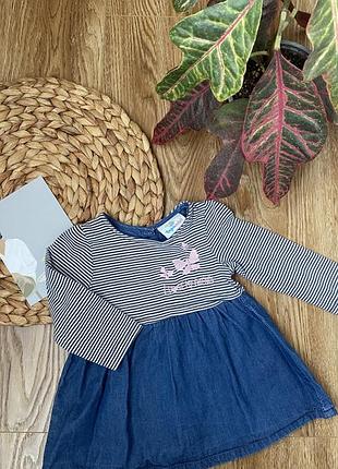 Сукня topomini джинсова в полоску смугаста 68 р (3-6 міс)