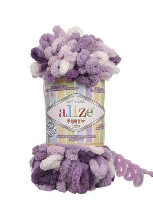 Пряжа alize puffy color 5923 ализе пуффи колор