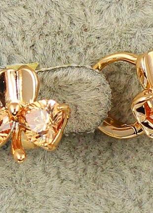 Серьги детские xuping jewelry бутон с желтыми фианитами 1.2 см золотистые