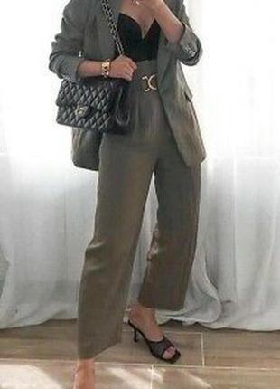 Zara невероятные брюки с поясом, лиоцелл7 фото