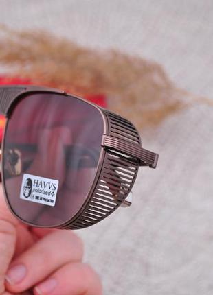 Фирменные солнцезащитные крупные очки  havvs polarized hv68012 с боковой шорой5 фото