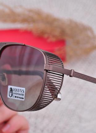 Фирменные солнцезащитные крупные очки  havvs polarized hv68012 с боковой шорой