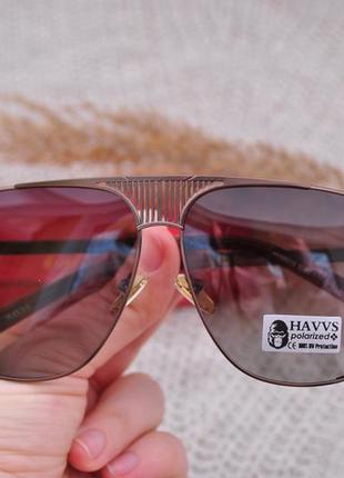 Фирменные солнцезащитные крупные очки  havvs polarized hv68012 с боковой шорой3 фото