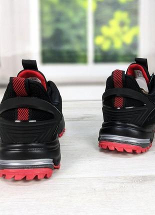 Кроссовки мужские текстильные черные на красной подошве  baas6 фото