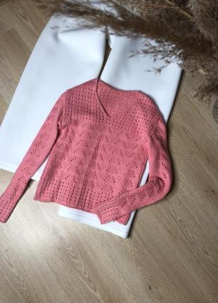 Ажурна шерстяна кофта, ажурний лонгслів, топ шерсть