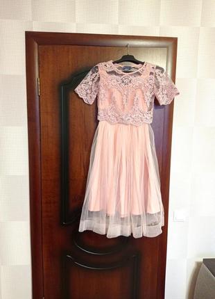 Невероятно нежное розовое платье.1 фото