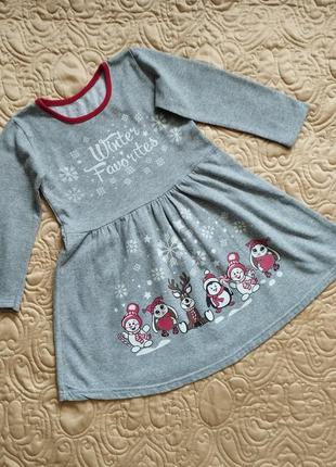 Теплое платье девочке