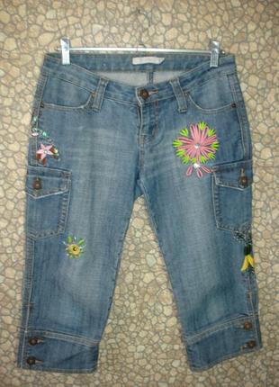 Джинсовые капри с накладными карманами cars jeans