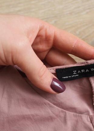 Пудровая хлопковая рубашка zara5 фото