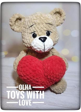 Плюшева іграшка "тобі з любов'ю", валентинка, ручна робота