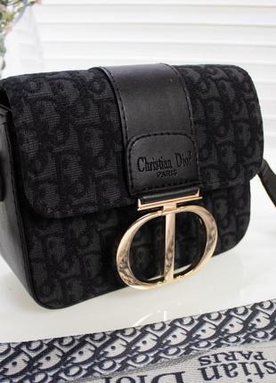Черная текстильная женская мини сумка клатч брендовая модная маленькая сумочка кросс-боди7 фото