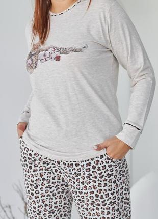 Батальная пижама с брюками - леопард2 фото