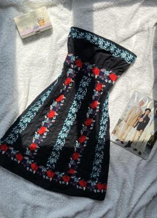 Коттоновое ретро платье с вышивкой винтажное платье сарафан вышиванка2 фото