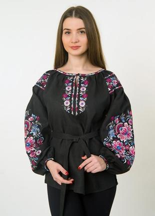 Акція! остання! дизайнерська лляна вишиванка для пишногрудих красунь