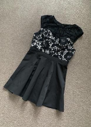 Платье черно бежевое хл2 фото