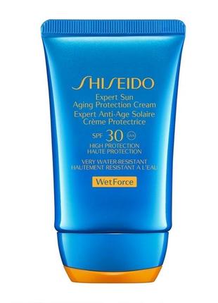 Сонцезахисний водостійкий антивіковий крем shiseido expert sun aging protection cream spf30