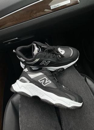 Женские кроссовки new balance 990 black white2 фото