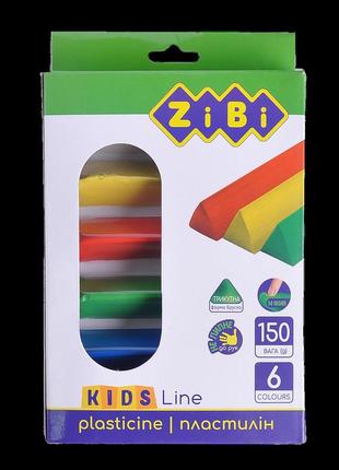 Zb.6225 пластилін 6 кольорів 150 г kids line