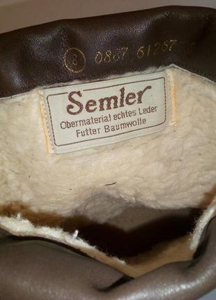 👢 качественные кожаные зимние сапоги полусапоги на невысокой танкетке от semler, р.41 код a41047 фото