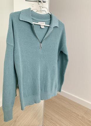 Джемпер пуловер кофта бирюзовая голубая8 фото