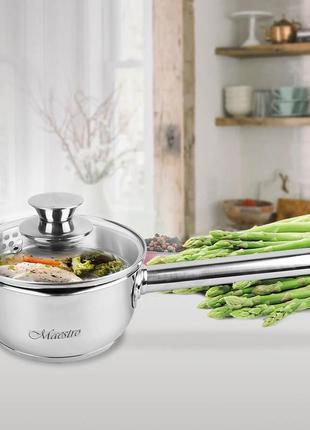 Ковш из нержавеющей стали maestro mr 3510-14s 1.0л ø14см