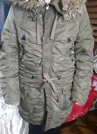 Куртка парка аляска цвета хаки5 фото
