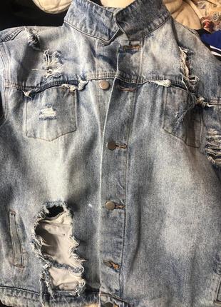 Котонова куртка джинсовка (112-490)5 фото