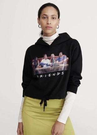 Чёрный свитшот на флисе friends reserved