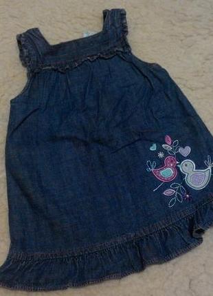 Джинсовий сарафанчик m&co на дівчинку 3-6 місяців
