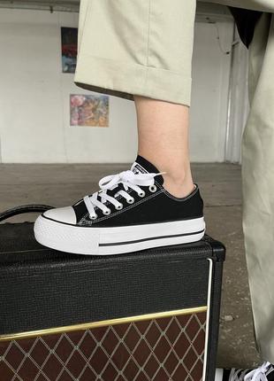 Жіночі кеди converse chuck taylor all star platform black/white2 фото