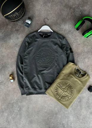 Серый свитшот stone island / стон айленд свитшот10 фото