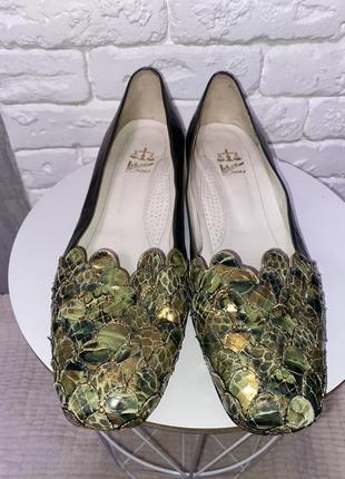 Красивые кожаные туфли с имитацией чешуи libra shoes, 42р длина 28 см