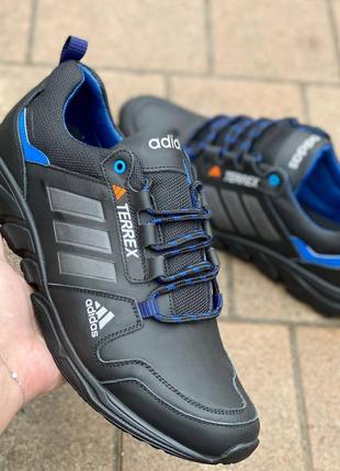 Шкіряні  кросівки  adidas terrex сині