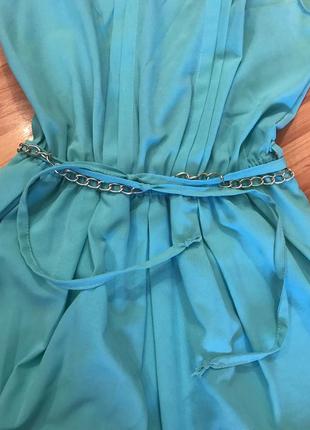 Голубое бирюзовое платье2 фото