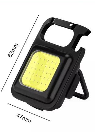 Аккумуляторный led фонарик-карабин с магнитом.