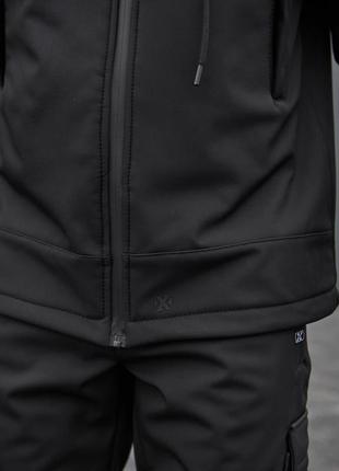 Якісна чоловіча куртка softshell чорна від виробника5 фото