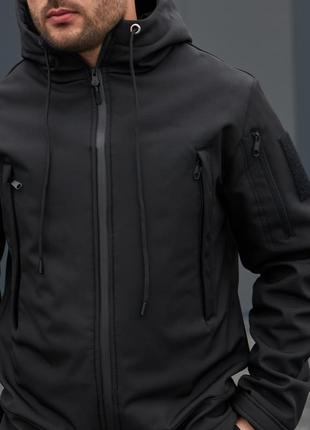 Якісна чоловіча куртка softshell чорна від виробника2 фото