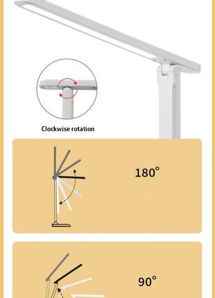 Світлодіодна акумуляторна настільна лампа з регульованою яскравістю акумулятор 1200 mah4 фото