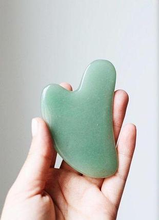 Скребок гуаша из авантюрина, нефитовый скребок