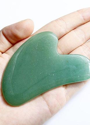 Скребок гуаша из авантюрина, нефитовый скребок