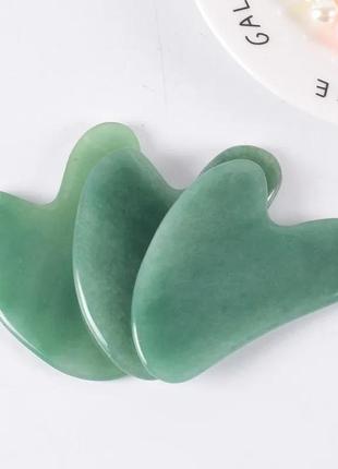 Скребок гуаша из авантюрина, нефитовый скребок