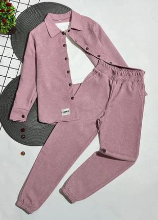 Вельветовий костюм-трійка для дівчинки