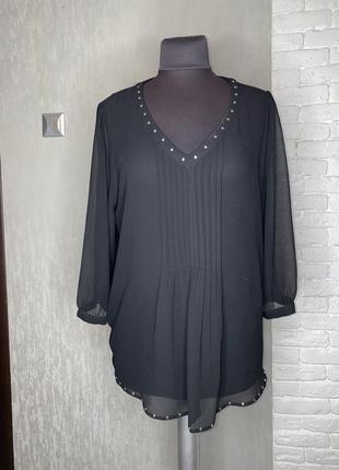 Подовжена напівпрозора блуза блузка великого розміру next 56-58р