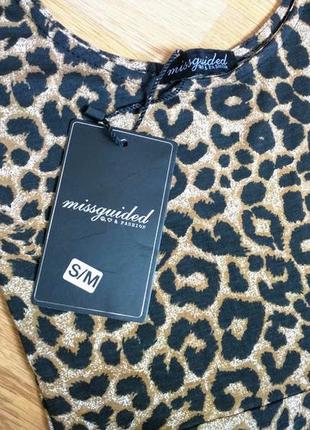 Блузка з басками в леопардовий принт. missguided s-m5 фото