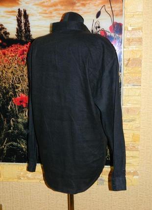 Рубашка блуза женская черная с вышивкой размер 52-54 four seasons.3 фото