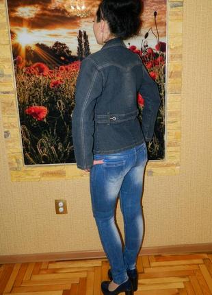 Куртка пиджак джинсовая женская темно-синяя размер 42-44 jd9 фото