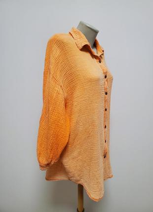 Красивая коттоновая блузка-туника рубашка свободного фасона4 фото