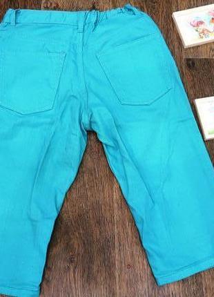 Стильные джинсовые бриджи бирюзового цвета2 фото