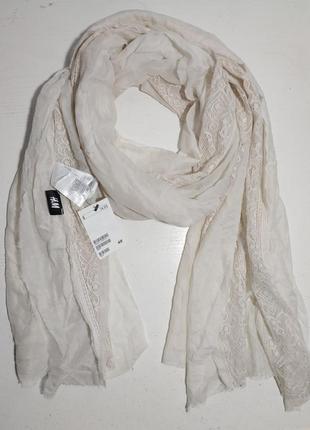Распродажа! качественный женский шарф шарфик  с кружевом шведского бренда h&m3 фото