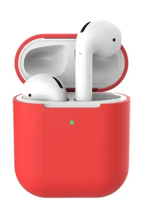 Чехол для наушников airpods силиконовый casptm красный